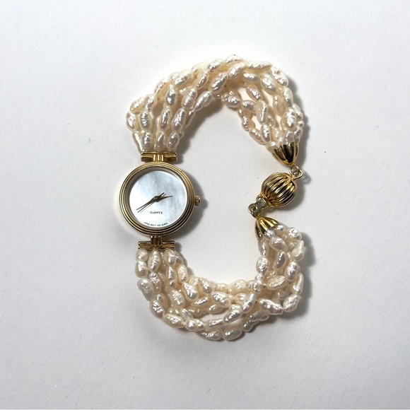 Japanese Pearl Watch with Gold Accents - Picture 1 of 3